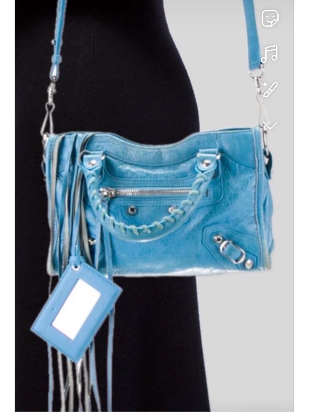 Balenciaga Turquoise Blue Classic Mini City Crossbody - Picture 13 of 14